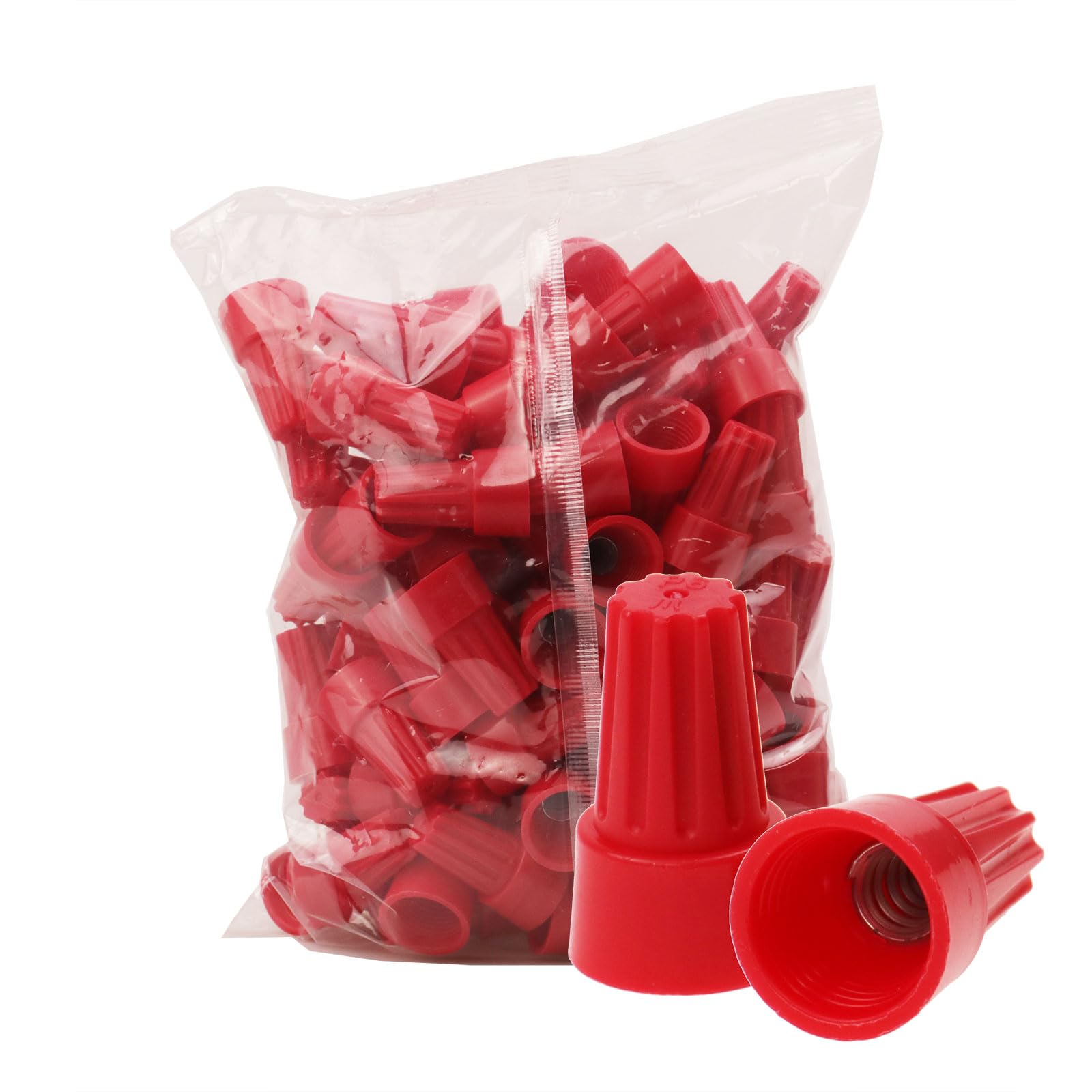 Fidioto 100pcs SP6 Red Electrical Wire Connectors Screw Terminals, 18-10 AWG Spring Insert Twist Nuts Caps Connection Assortment Set, Portable Wire