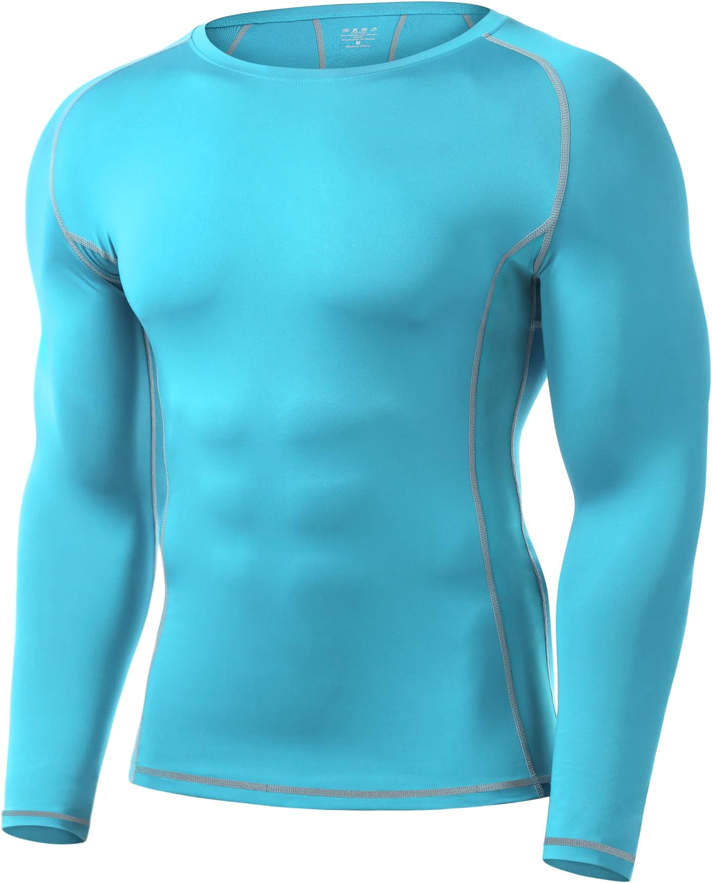 Men's Compression Long-Sleeve T-Shirt Athletic Compression Base Layer Cool Dry Workout Shirts Sports Running Tops