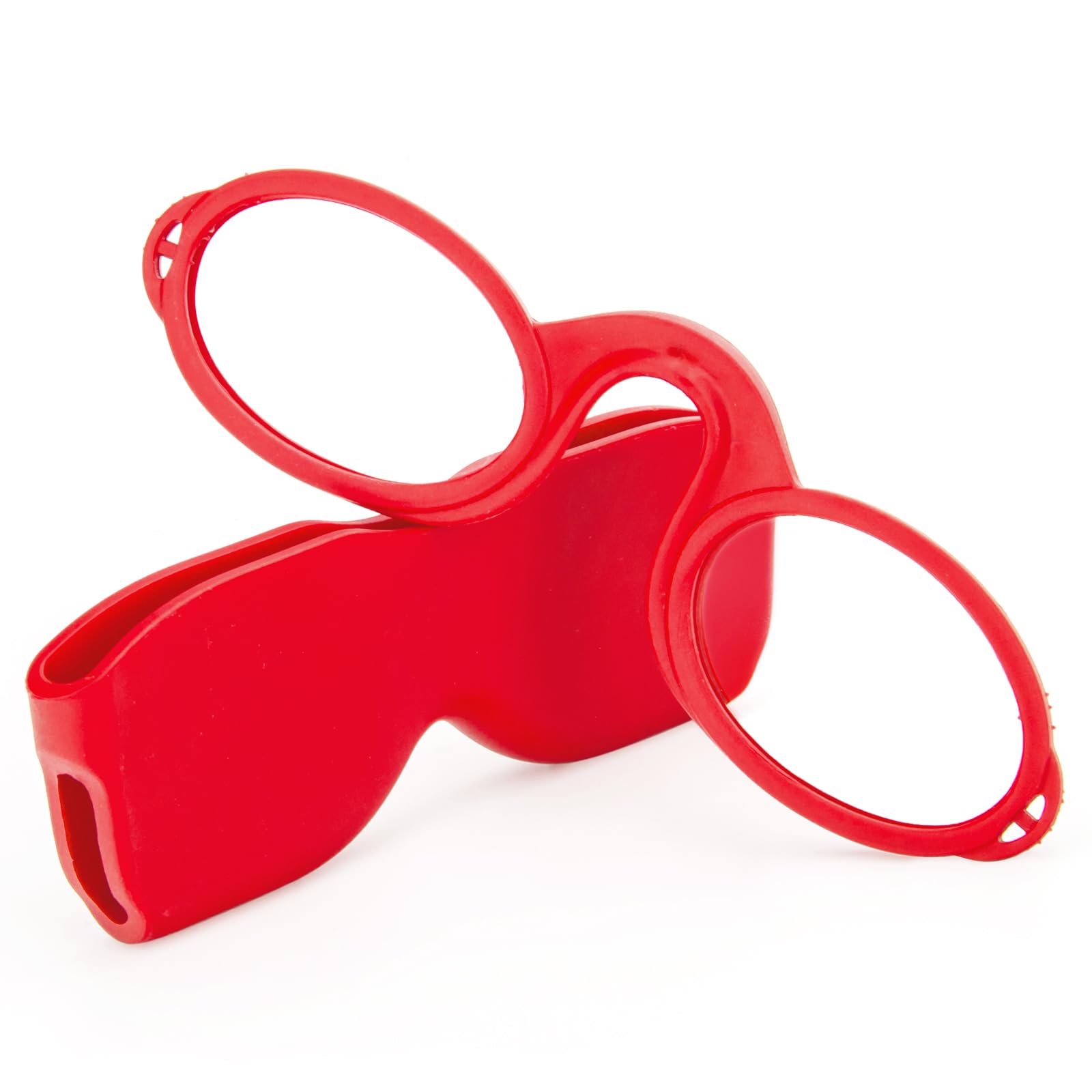 MMOWW Lesebrille mit Universal Kompaktetui für Damen und Herren, Ultraleichtes Mini Nose Clip leichte Brillen Rutschfest Lesehilfe (Rot, +1.5)