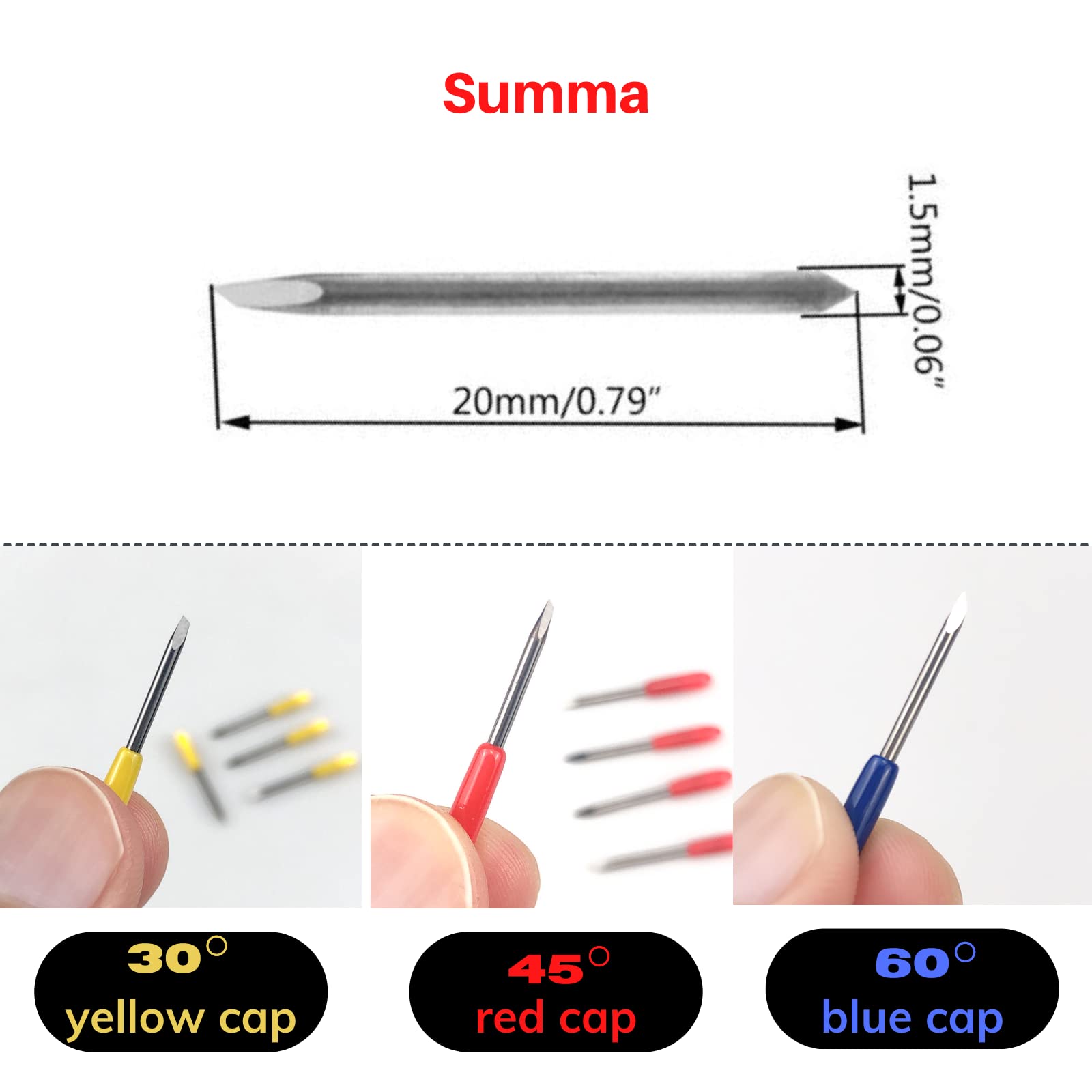 15Pcs 30 45 60 Degree Cutter Blades for Summa Cutter Plotter