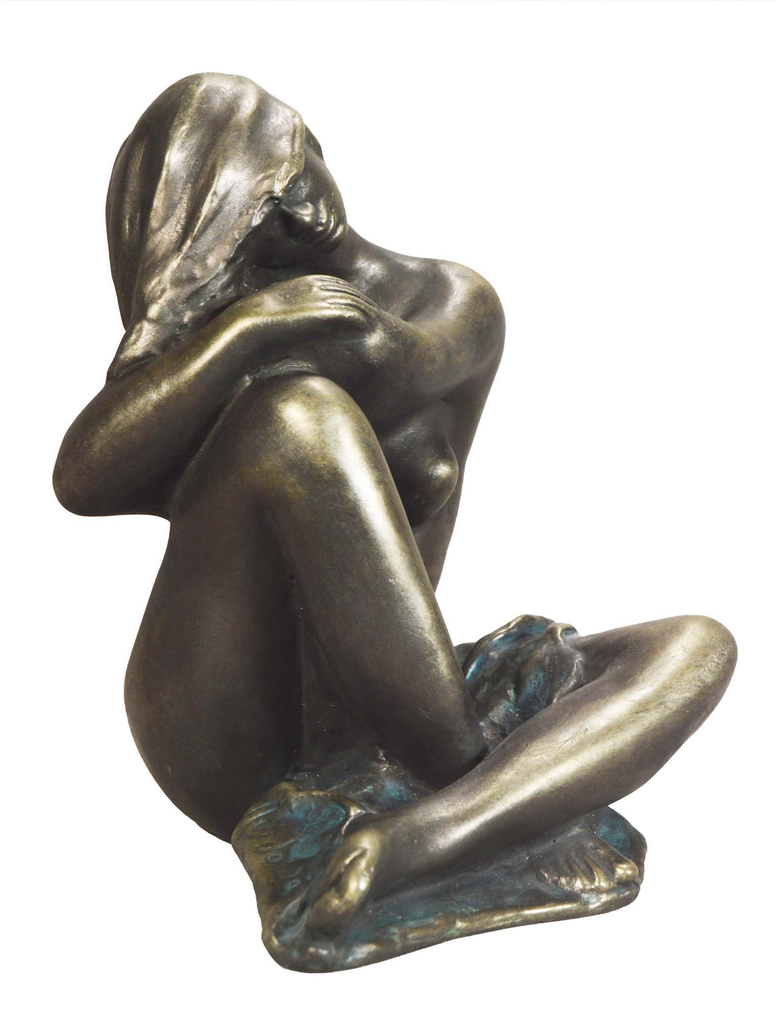 Escultura figurativa, Estatua bronce, joven mujer, regalo estilo clásico, decoración hogar