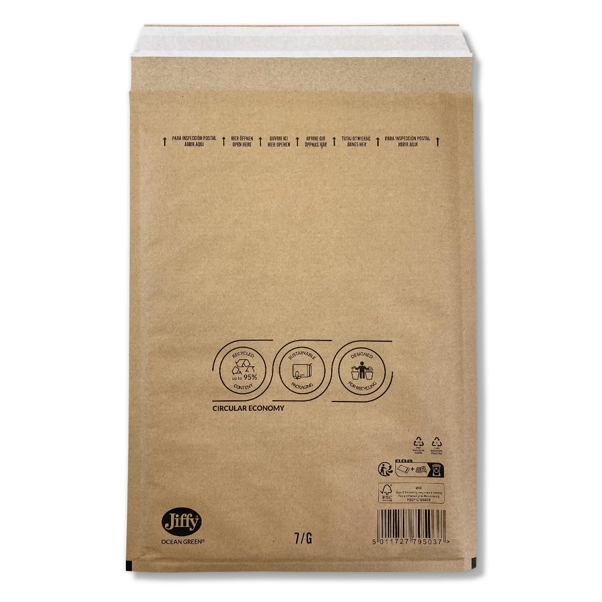 Jiffy Bubble Mailers Bag Padded Envelopes - Bubble Lined Wrap Polymailer Bags - Jiffy Ocean Green Uncoated Brown (100, 250x345)