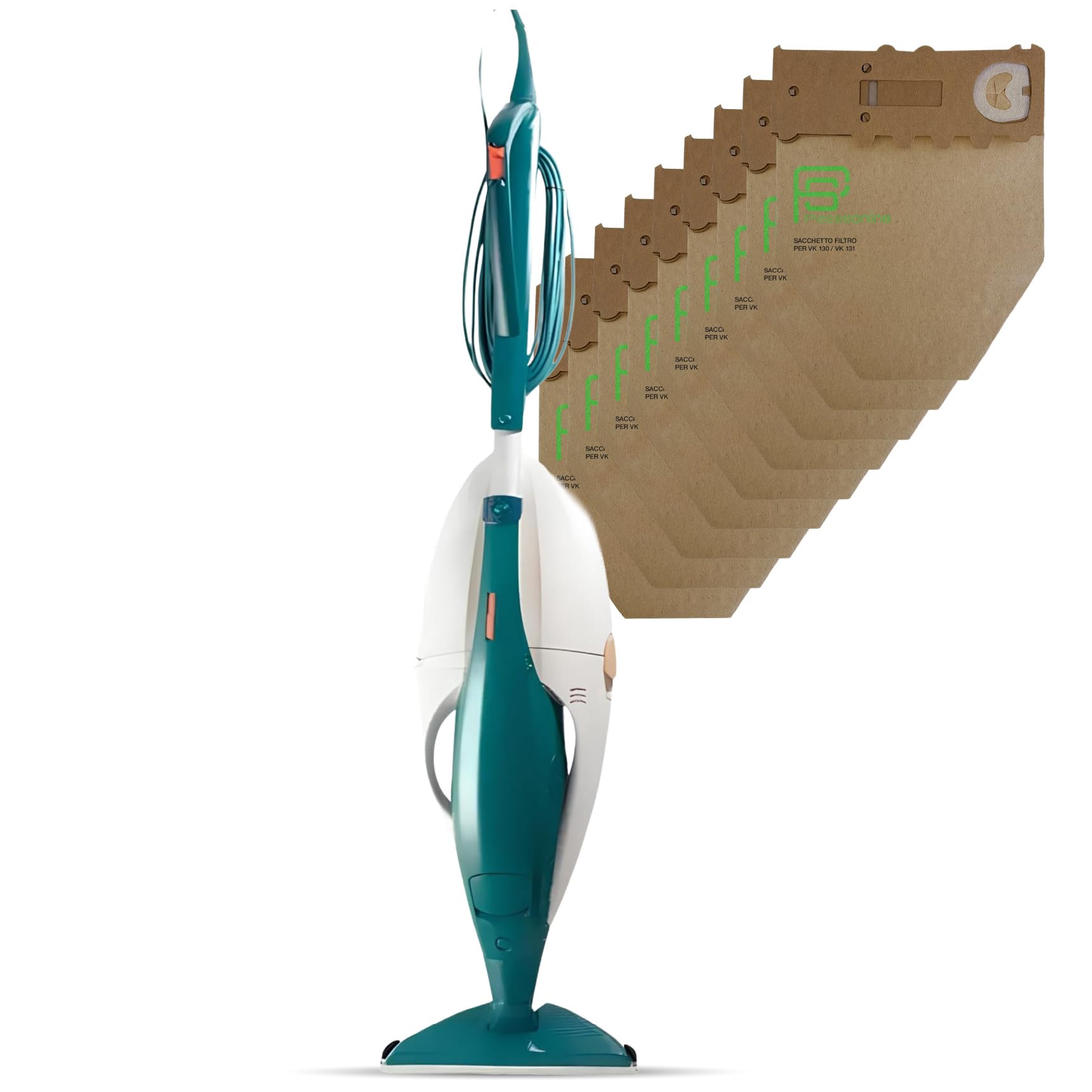 Aspirapolvere Folletto VK131 -REVISIONATA- + 5 Anni Di Sacchetti COMPATIBILI, Spazzola HD Ideale Per Tutti i Pavimenti, Cavo Estraibile 7m, 3 Velocità, Filtro HEPA, Igienizzato e Pronto all’Uso
