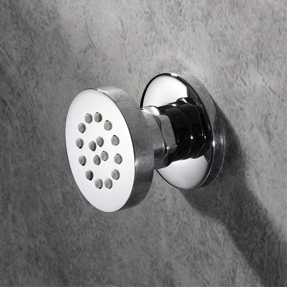 2 Pouce Chrome Pommeau de Douche Latéral à Jet Laiton Montage Mural Douche Réglable Pulvérisation Latérale,6pcs
