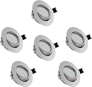 6 Faretto da Incasso, bapro 5W Lamapda da Soffitto, Led Orientabili a 50°, 220V, 450LM Calda Bianca 3000K Luce faretti, IP44 Plafoniera LED Per Cartongesso cucina bagno, foro incasso Ø75mm - Ø85mm