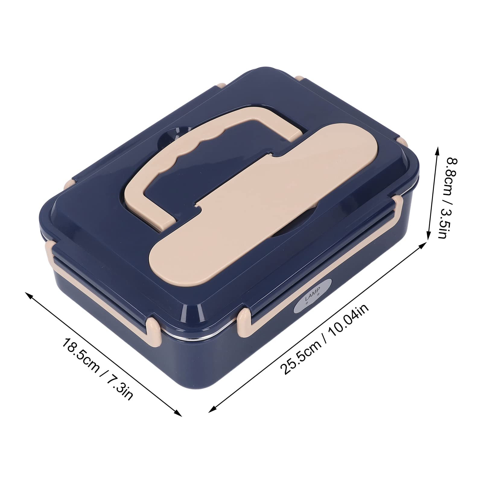 Zerodis Fiambrera Eléctrica de Acero Inoxidable, Calentador Portátil sin Agua, Recipiente Calentador de Alimentos a Prueba de Fugas con Compartimentos Dobles, Adecuado para (Enchufe europeo 220V)