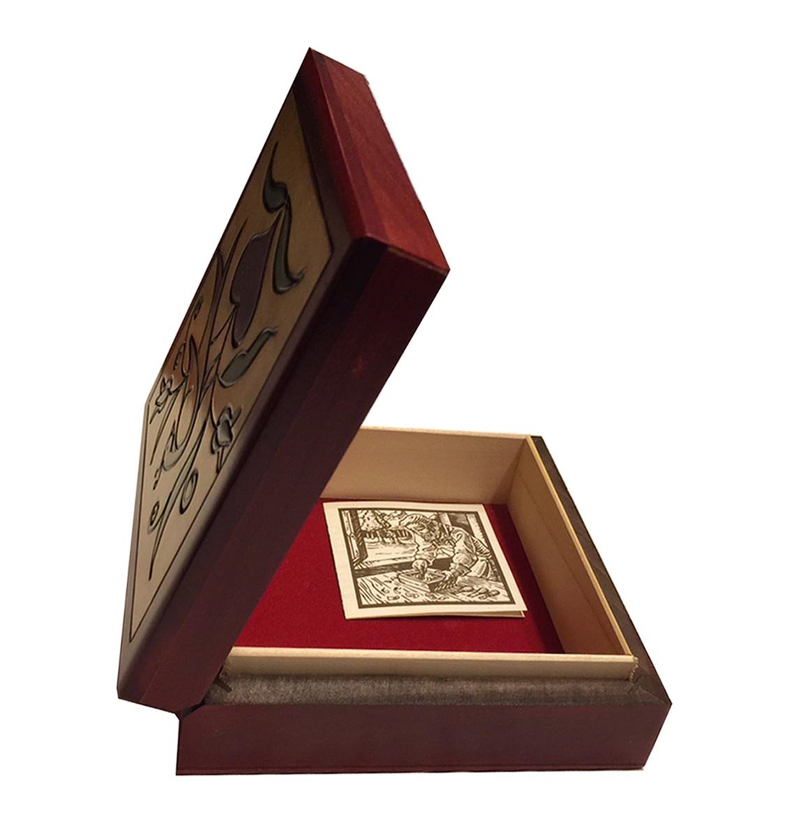 Cornell Bird of Paradise Box Polish Handmade Wooden Jewelry Box Heart Floral Keepsake