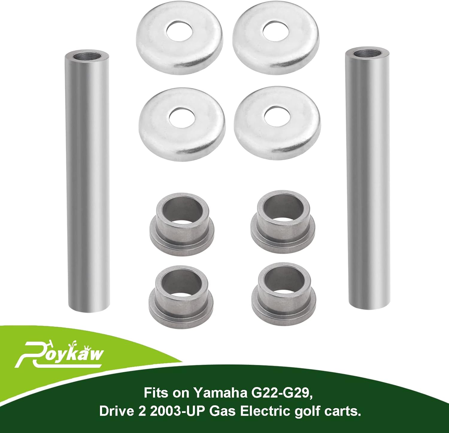 Roykaw G22/G29 King pin and Bushings Kit Includes Steering Knuckle Outer Cover, Spindle Tube Spacer for Gas & Electric Golf Cart, Replaces OEM # 2NL-23448-00-00, 90381-17067-00, 2NL-23517-00-00
