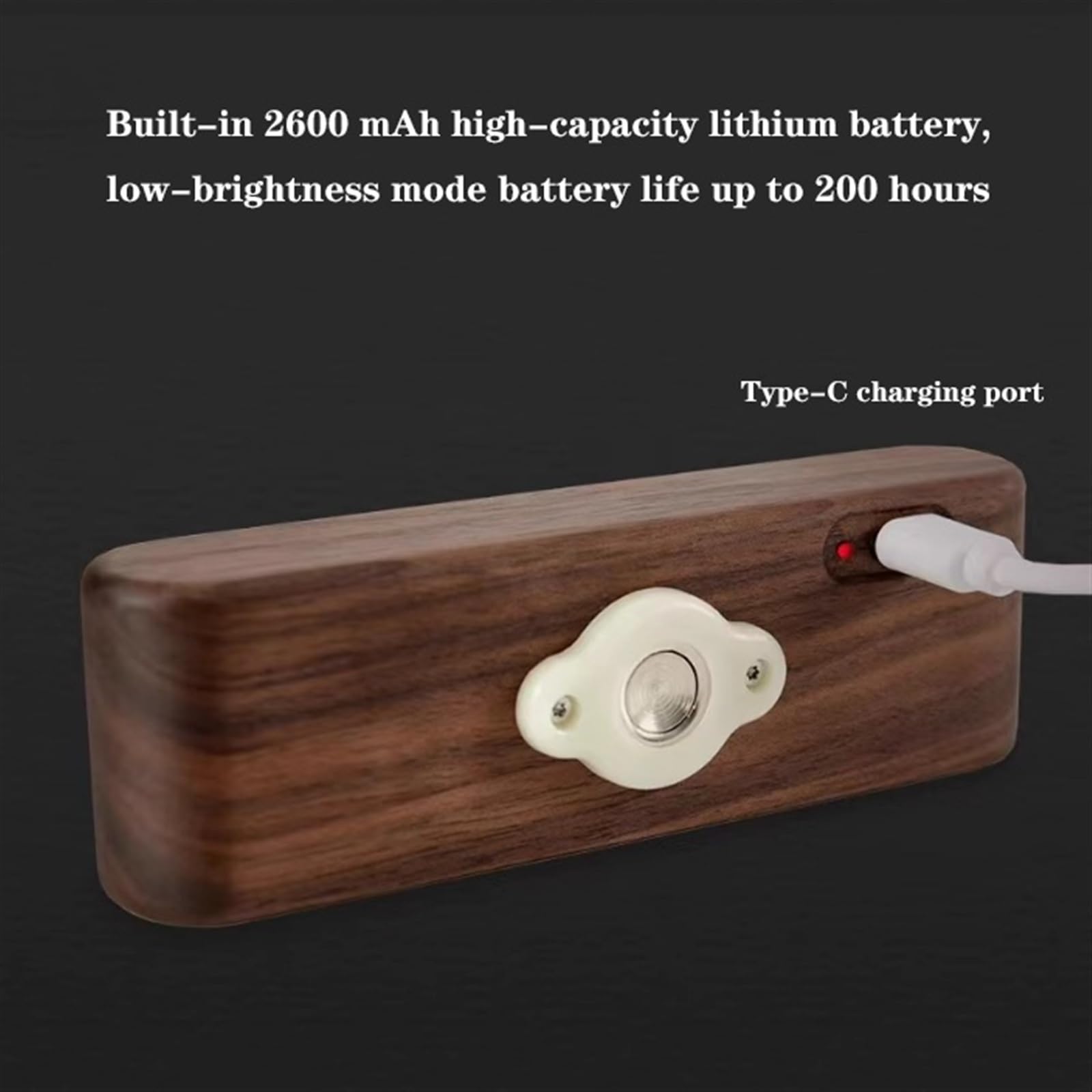 Lampade da lavoro Lampada da scrivania in legno, lampada da scrivania moderna dimmerabile, luci da scrivania a LED con controllo touch, con lampada da parete ruotabile a 360° USB magnetica ricaricabil
