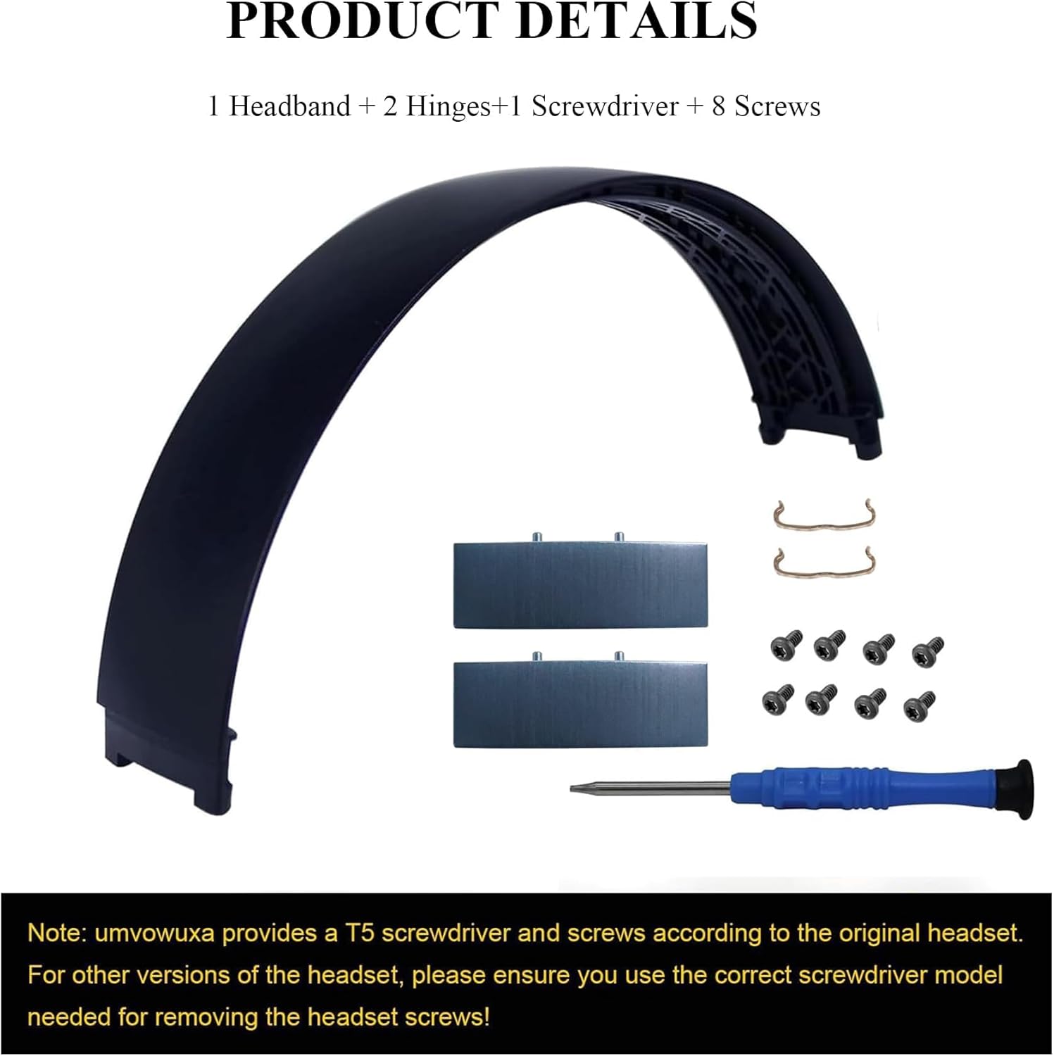 2 Sets Studio Pro Headband Replacement Parts & Replacement Hinge Compatible with Beats Studio Pro and Studio 3 Headphones, Studio Pro Replacement Headband Metal Repair Parts (Navy)