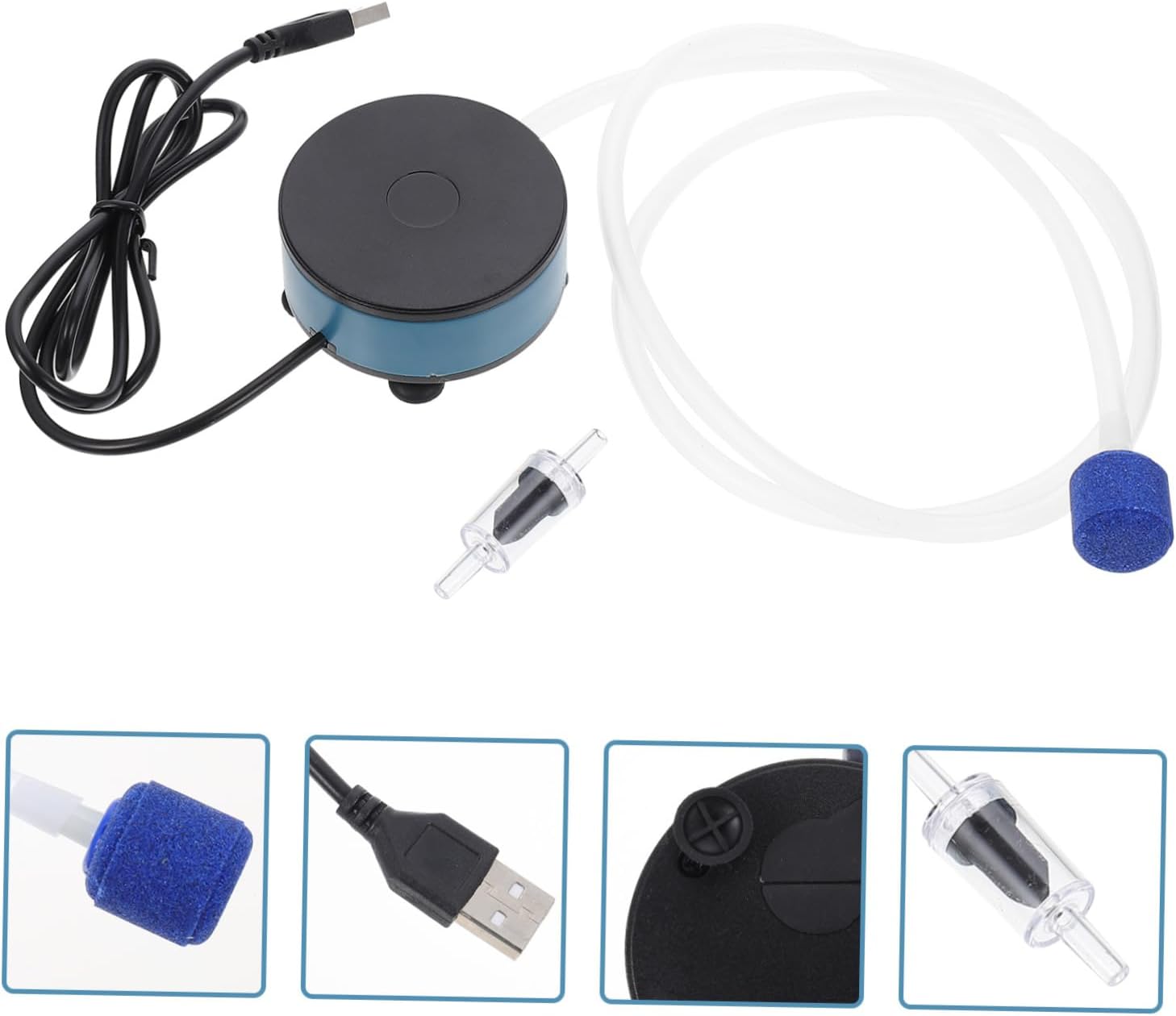 Toddmomy 3sets USB Oxygen Pump for Fish Tank Portable Silent Aquarium Air Pump Easy to Install for Home Fish Shop and Outdoor Fishing