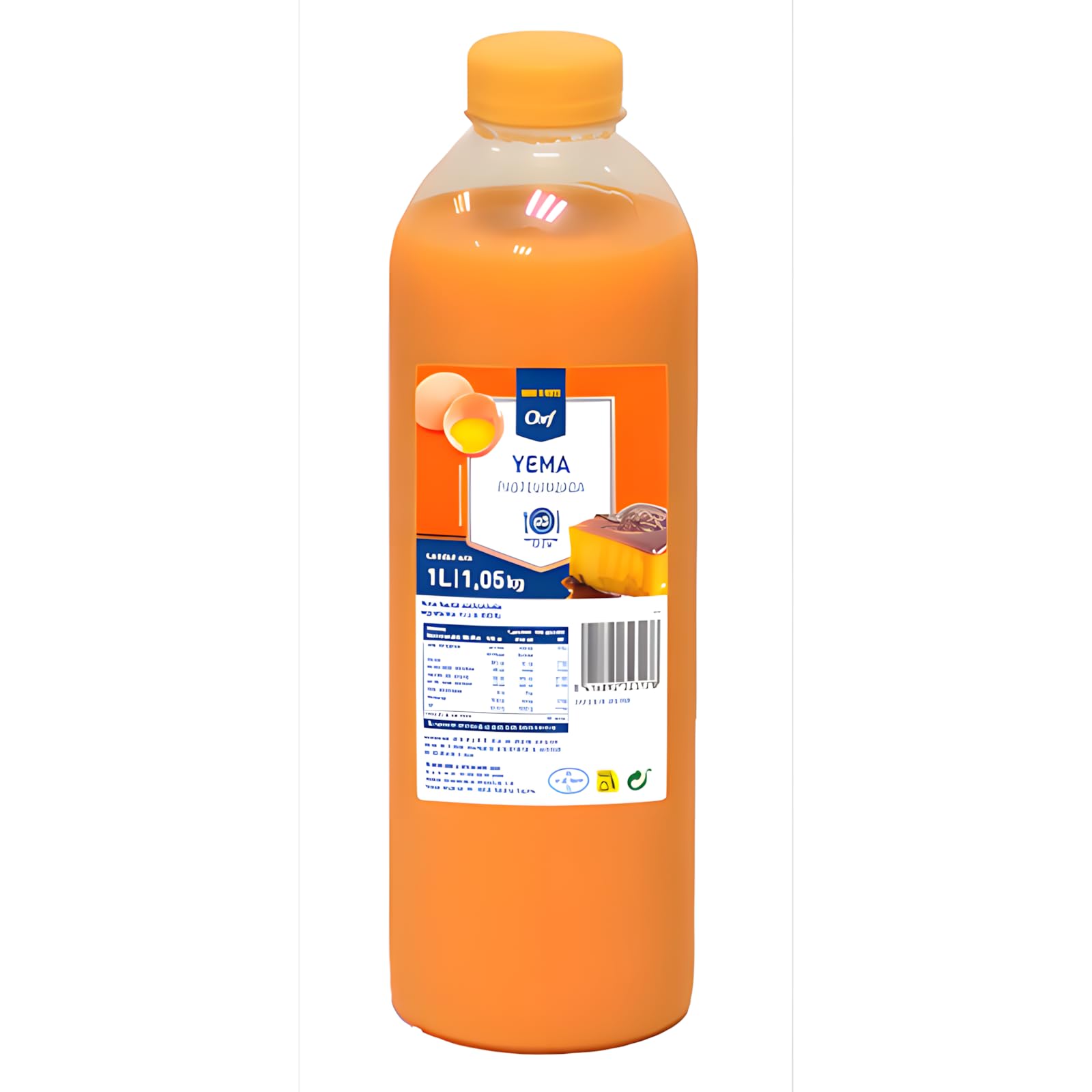 METRO Chef Yema de Huevo Liquida 1L- Para tu cocina y Postres. (Producto refrigerado) (Yema de huevo botella 1 L, 1 Botella)