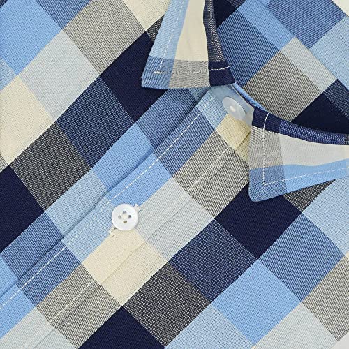 Image of GHPC by Arihant Men's 100% Cotton Plaid Checks Half Sleeves Regular Fit Formal Shirt