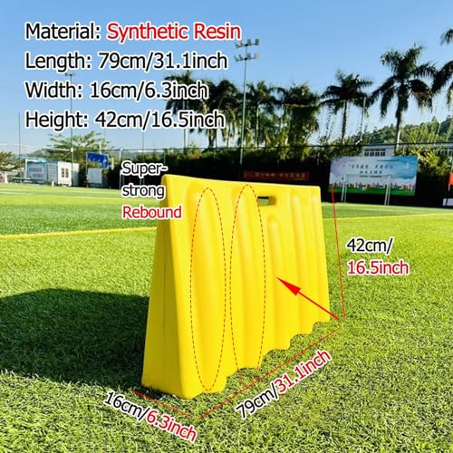 Yellow Soccer Rebounder Board Passing Wall, Heavy Duty Soccer Return Trainer Practice Equipment, for Practice Kickback Ball Bounce Back Training