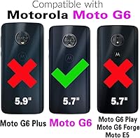 Vista 1 de Asuwish Funda compatible con Moto G6 y protector de pantalla de vidrio templado, accesorios de celda, fundas protectoras de silicona para Motorola