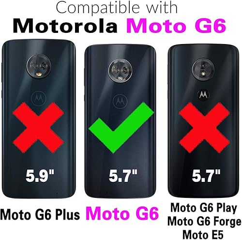 Miniatura 2 de Asuwish Funda compatible con Moto G6 y protector de pantalla de vidrio templado, accesorios de celda, fundas protectoras de silicona para Motorola