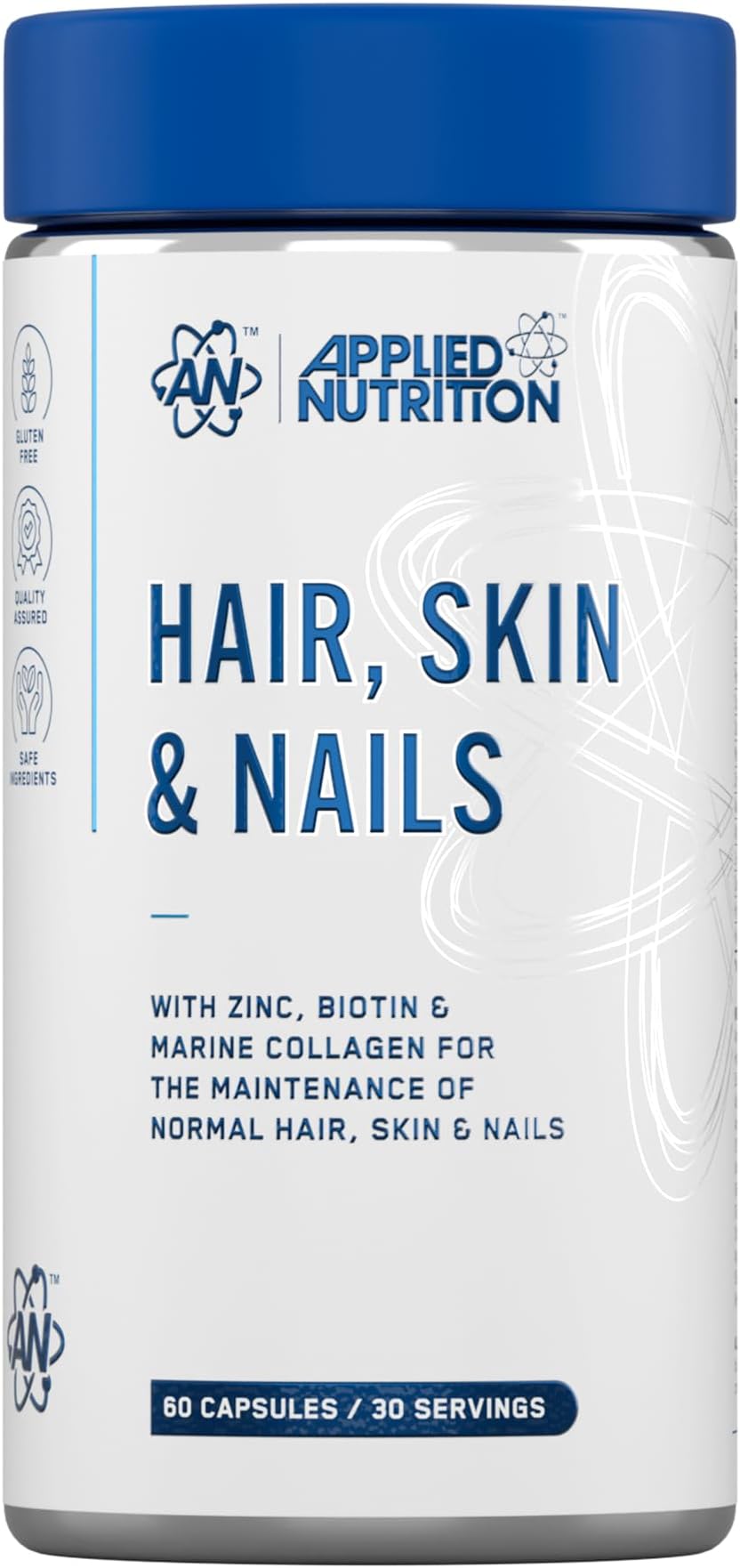 Biotin & Marine Collagen for Healthy Hair Growth, Skin & Nails Supplement with 10000 mcg Biotin - Vitamin B7, Zinc, Ashwagandha and Vitamin Blend (60 Capsules - 30 Servings)