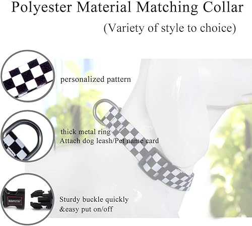 Miniatura 84 de Roses&Poetry Collares para perros medianos, con estampado de leopardo, collar ajustable de nailon para mascotas, duradero y reflectante para perros