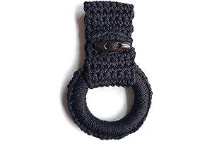 Hanging Kitchen Towels Ring: Classy Black Towel Holder with Hanging Loop -...