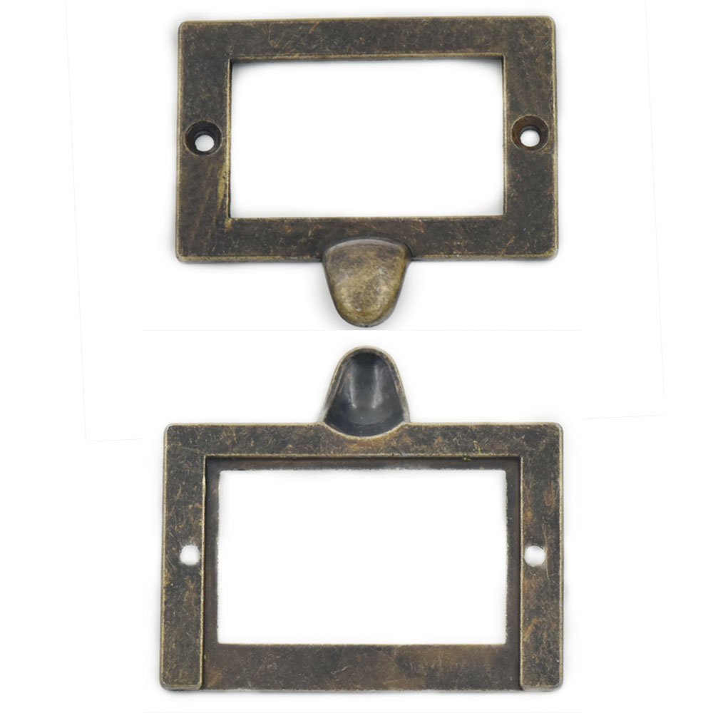 Fujiyuan Bronze 5 Pcs Drawer Label Tag 72Mmx66mm Office File Pull Home Cabinet Frame Handle Files Name Card Holder With Screw