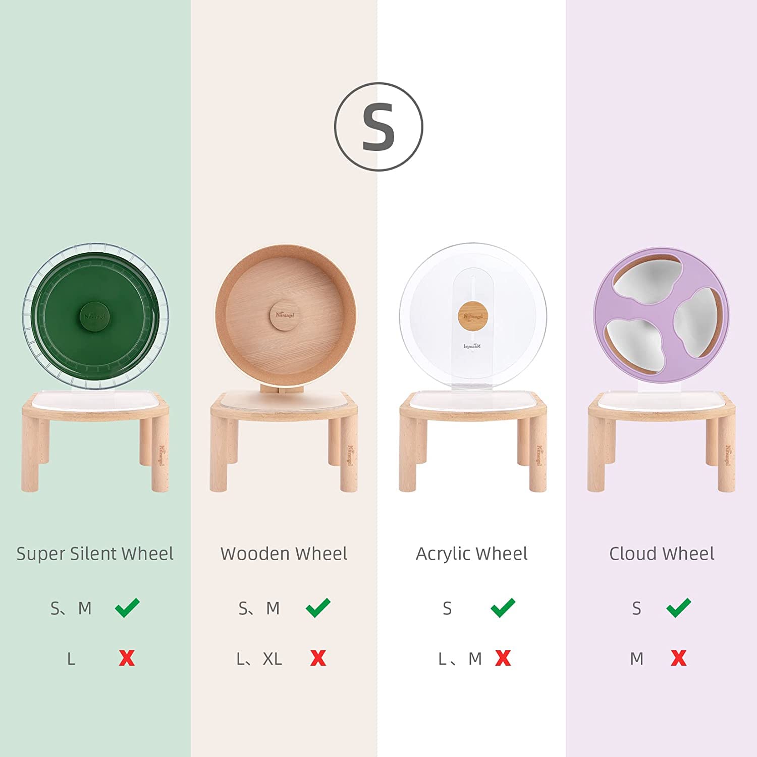 Niteangel Anti-Slide Super-Silent Acrylic Wooden Cloud Series Hamster Wheel Platform - image 2