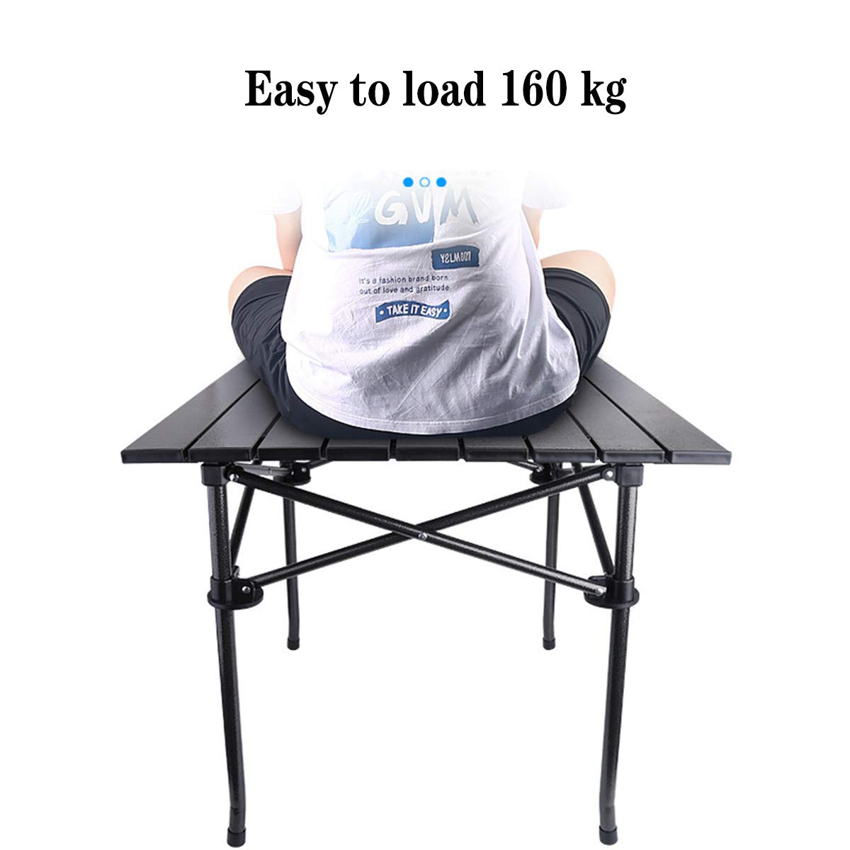 Klappbarer Campingtisch und Air-Set, Bea Air Höhenverstellbarer Tisch und Air-Set Tragbarer Schreibtisch aus Aluminium (mit 4 Sitzen), für Picknicktisch und Air-Set im Freien, Campingausrüst