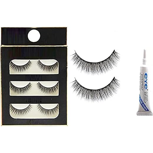 Black Handmade Thick Long Eyelashes with Glue