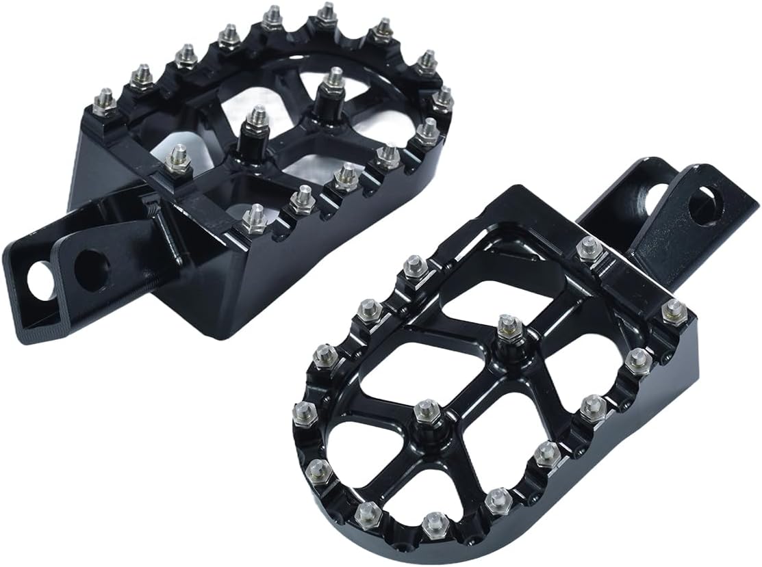 Motorcycle Foot Pegs CNC Foot Pedals Rest Compatible for KLR650 KLR 650 1987-2018 2021-2024 Vstrom 650 1000 Black