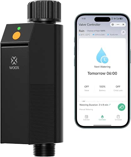 WOOX Programmateur Arrosage WiFi Intelligent, sans Hub Requis 2,4GHz Contrôleur
