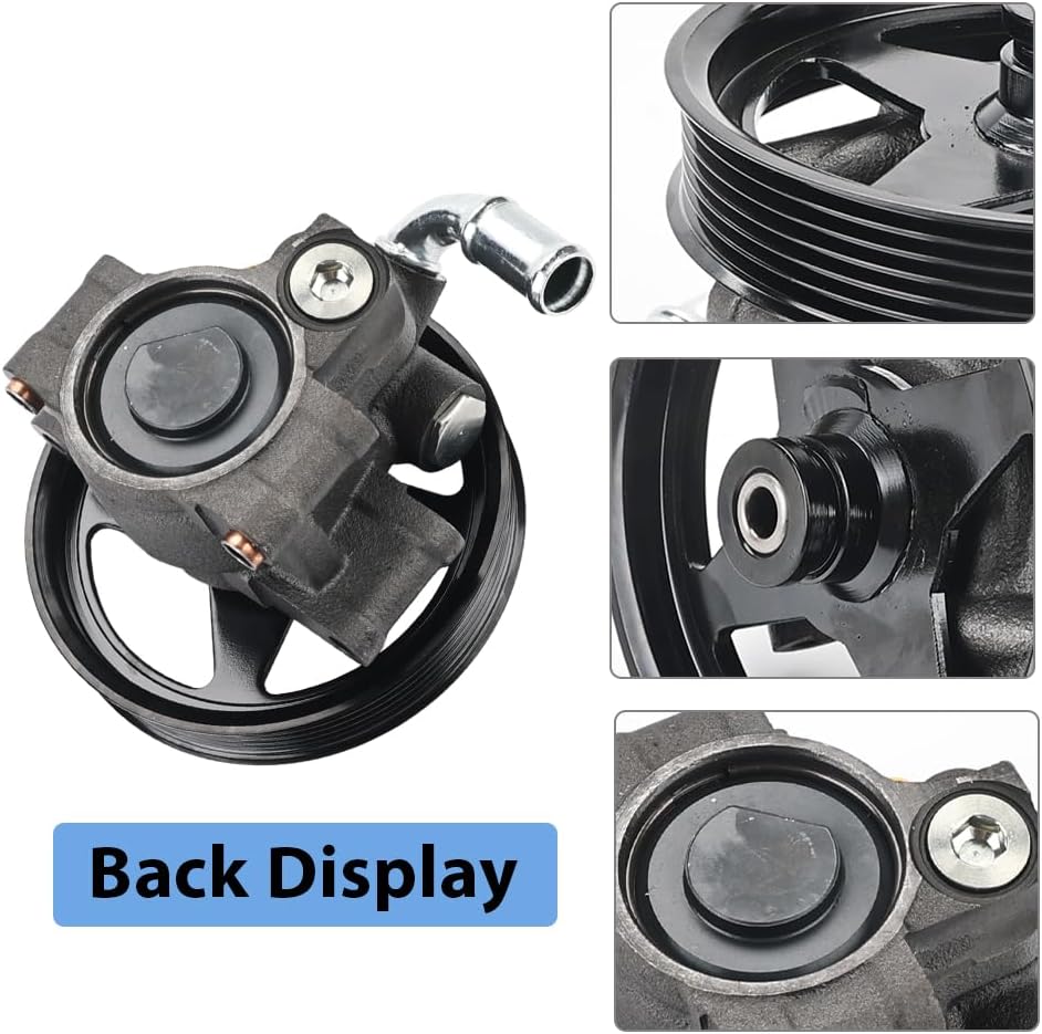 Power Steering Pump with Pulley Compatible with Ford E-150 E-250 Econoline 1997 1998 1999 2000 2001 2002, F-250 F-350 Super Duty Excursion 2002 2003, Replacement for 20-283P1, 20-283