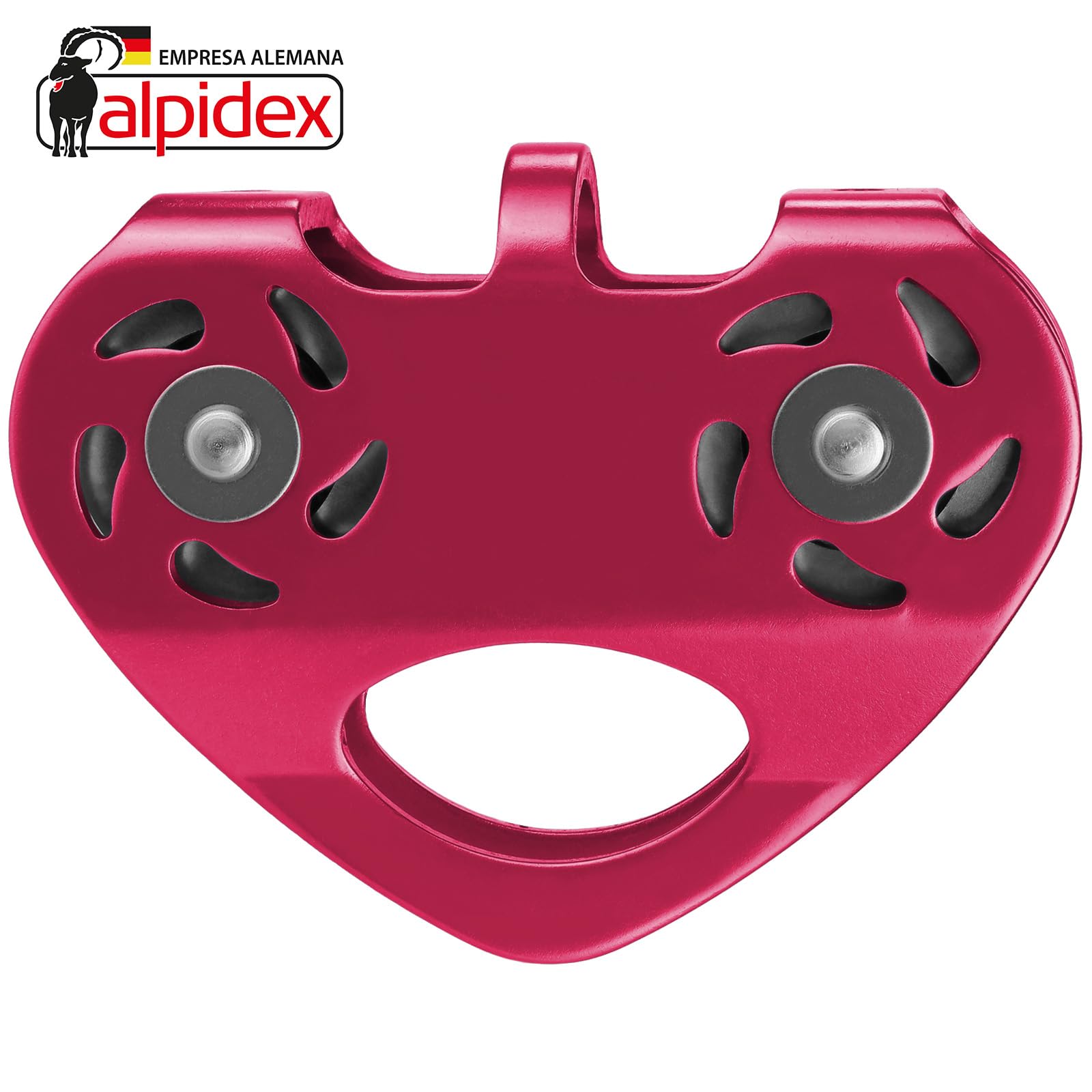 ALPIDEX polea de reenvío 20 kN Tandem Pulley para cuerdas textiles 13 mm cables 12 mm EN12278