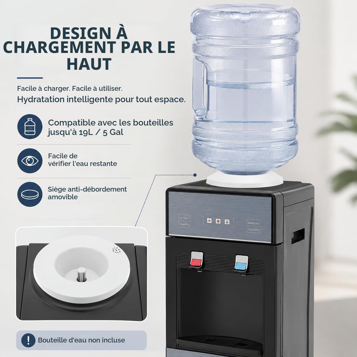 Distributeur d'eau Fontaine à Eau électrique avec Indicateur Et Et casiers Distributeur d'eau Froide pour La Maison,pour Bureau, Maison, Salon, Chambre à Coucher