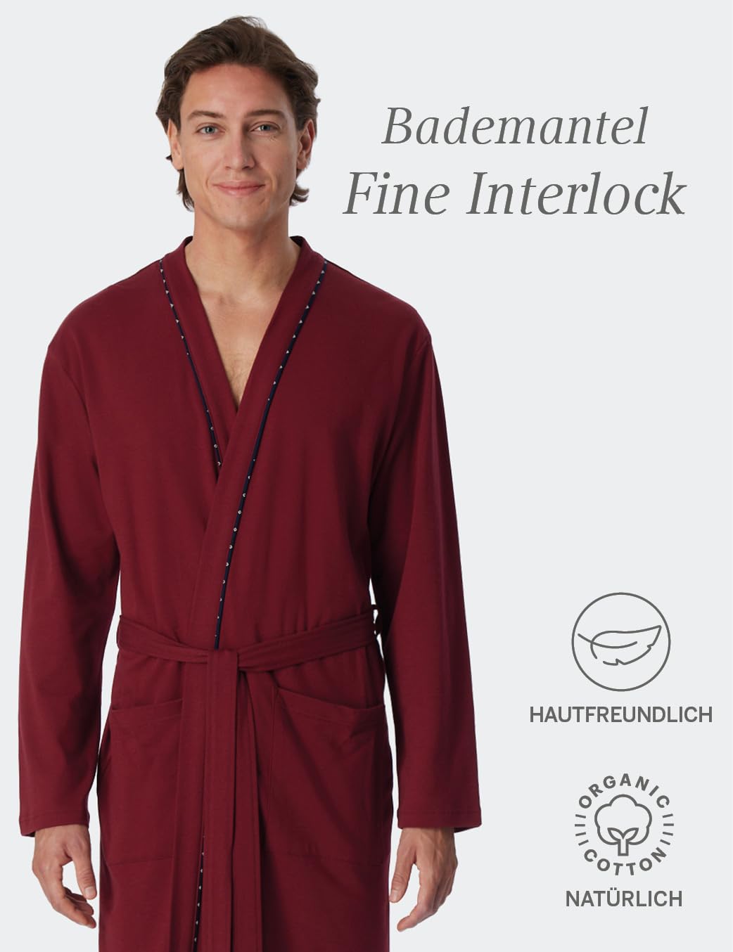 Schiesser Accappatoio Fine Interlock Uomo