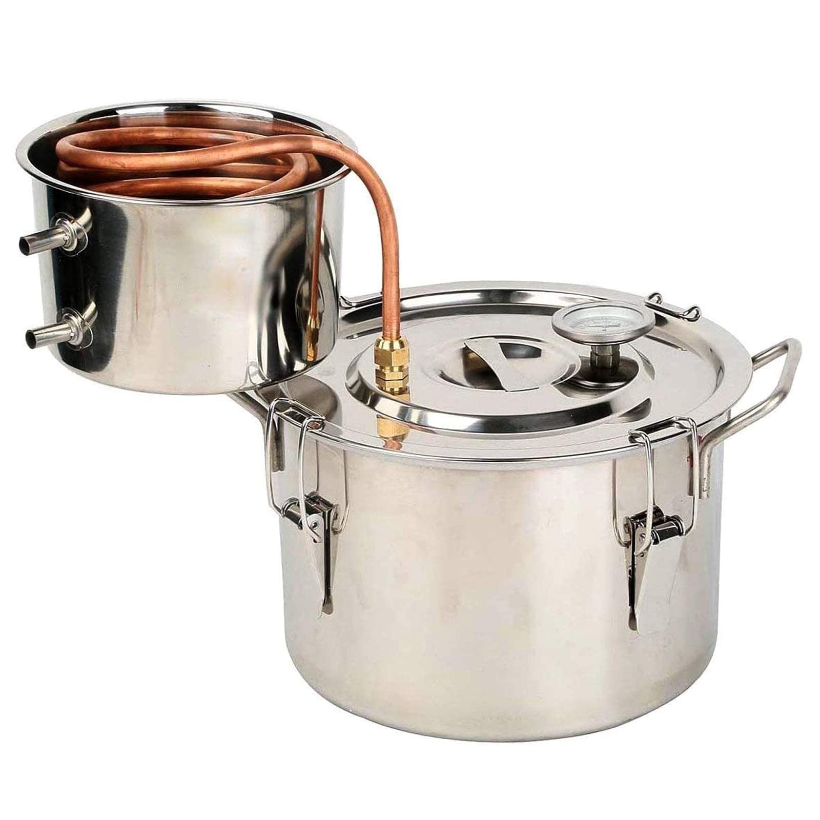 HKMAWater Distiller, DIY Essential Oil Stainless Steel Boiler with Copper Tube,6l/1.5gal