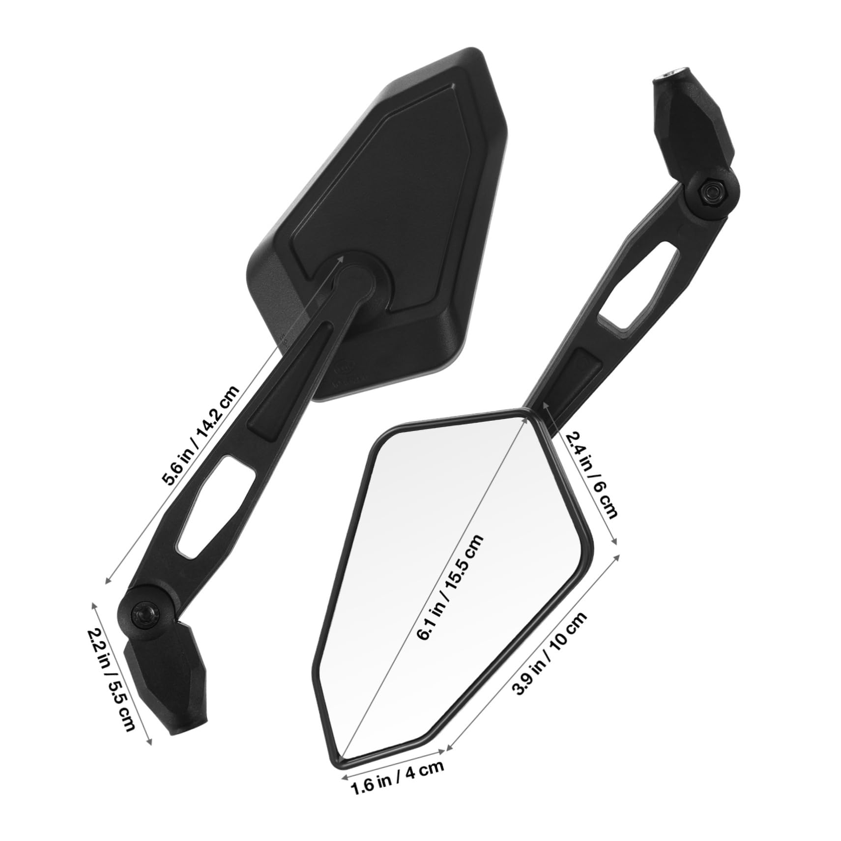 Rétroviseurs Polygonaux de Moto 1 Paire, PP Nylon, Guidon