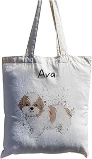 Personalised Shih Tzu Tote Bag, Large Shih Tzu Shopping Bag, Gift for Puppy Owner & Lover, Uni Bag, Large Book Bag, Custom Dog School Bag