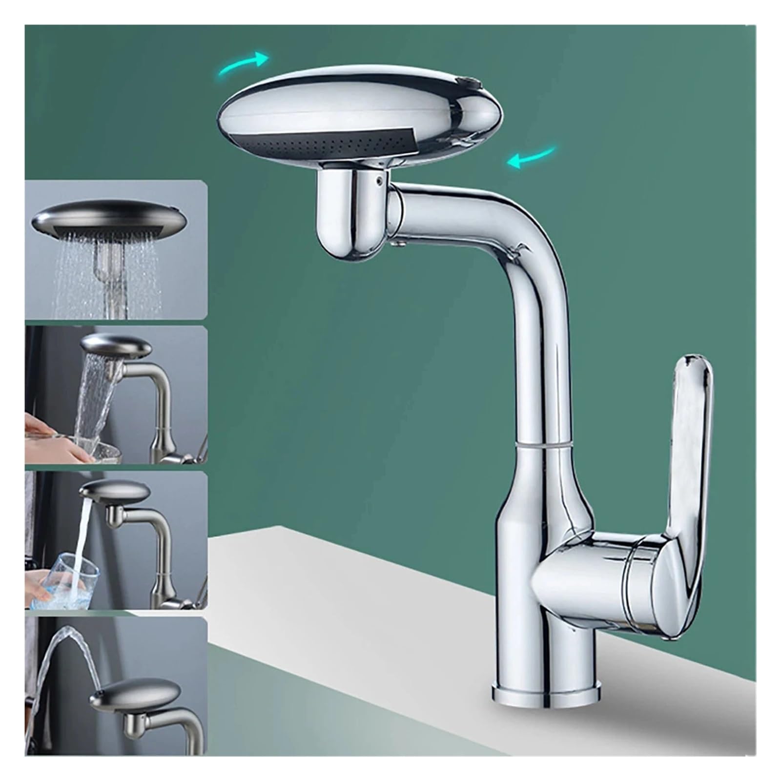 Faucet，Multi Functional Waterfall Basin Faucet