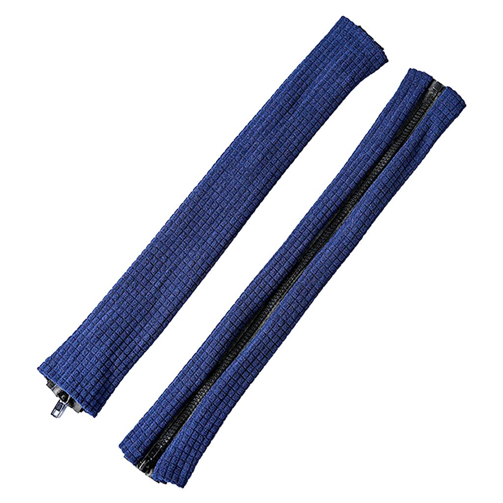 LOVIVER 2 / Juego de funda de brazo de silla de oficina de poliéster elástico con cremallera para silla de oficina protección de codo funda de reposabrazos - Azul oscuro