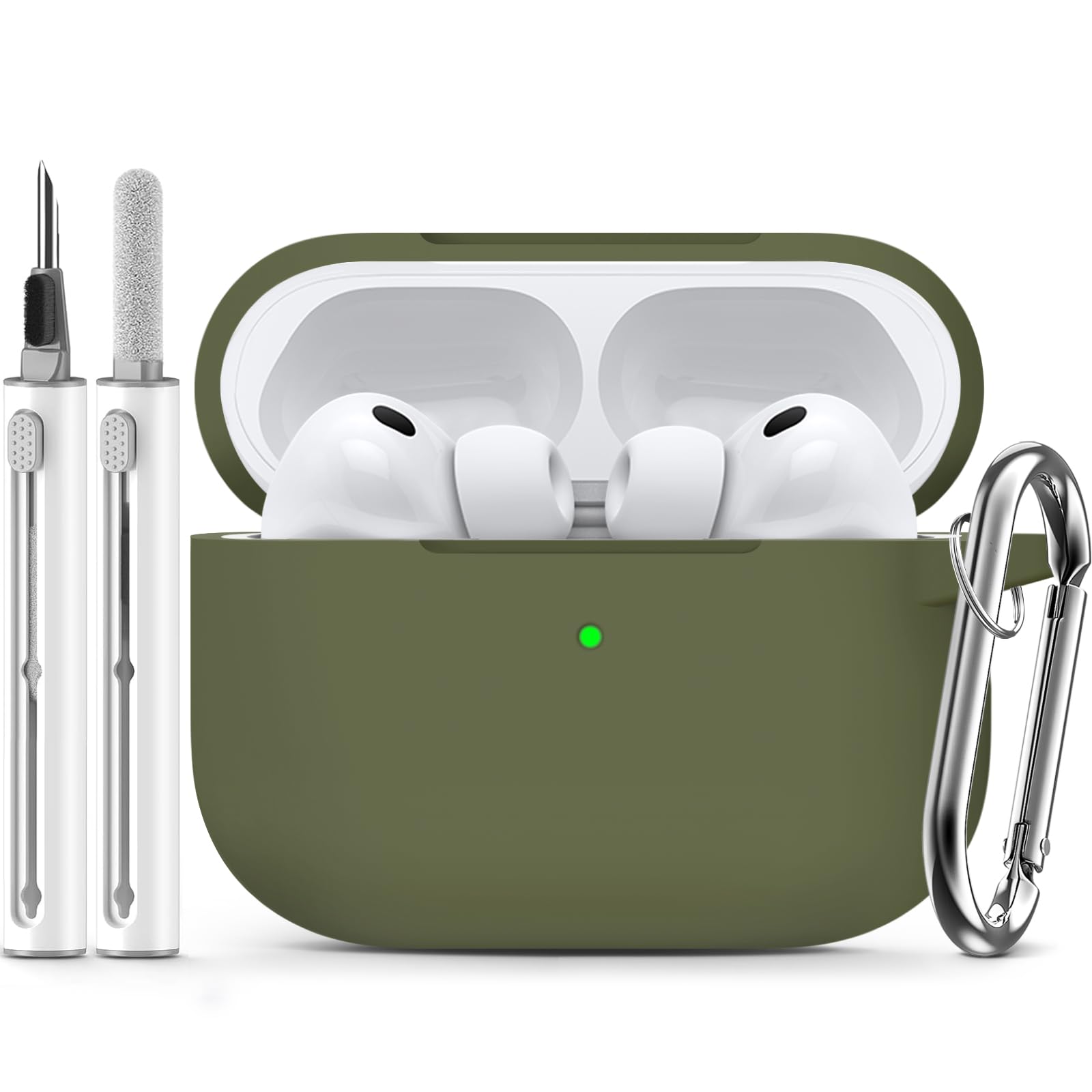 Inesore Compatible with AirPods Pro 3 Case with Cleaning Kit, Silicone Protective Case Cover for Apple Air Pods Pro 3rd (2025), Unisex Design - Black — view 18