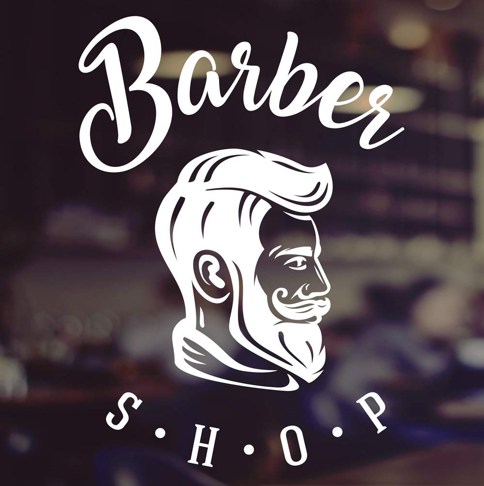 Wall4Stickers Barbers Shop Gentlemen Salon Vinyl Sign Hairdressers Hair Window Lettering Glass Sticker