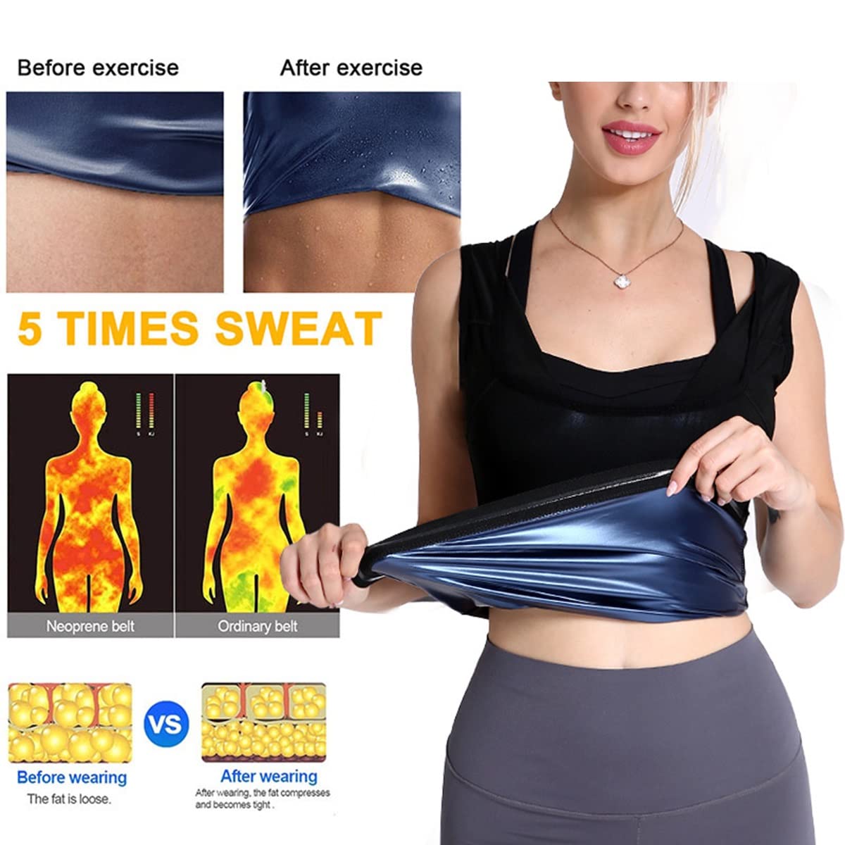 Gilet Sauna Femme - Minceur Transpiration Sport - Taille S/M - Pour Fitness Gym Perte De Poids