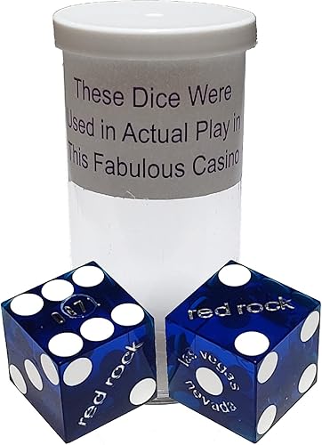 Miniatura 2 de Amplia selección de pares de dados de dados de 0.748 in  Auténtico casino de Las Vegas jugado a la mesa (Red Rock (azul pulido))