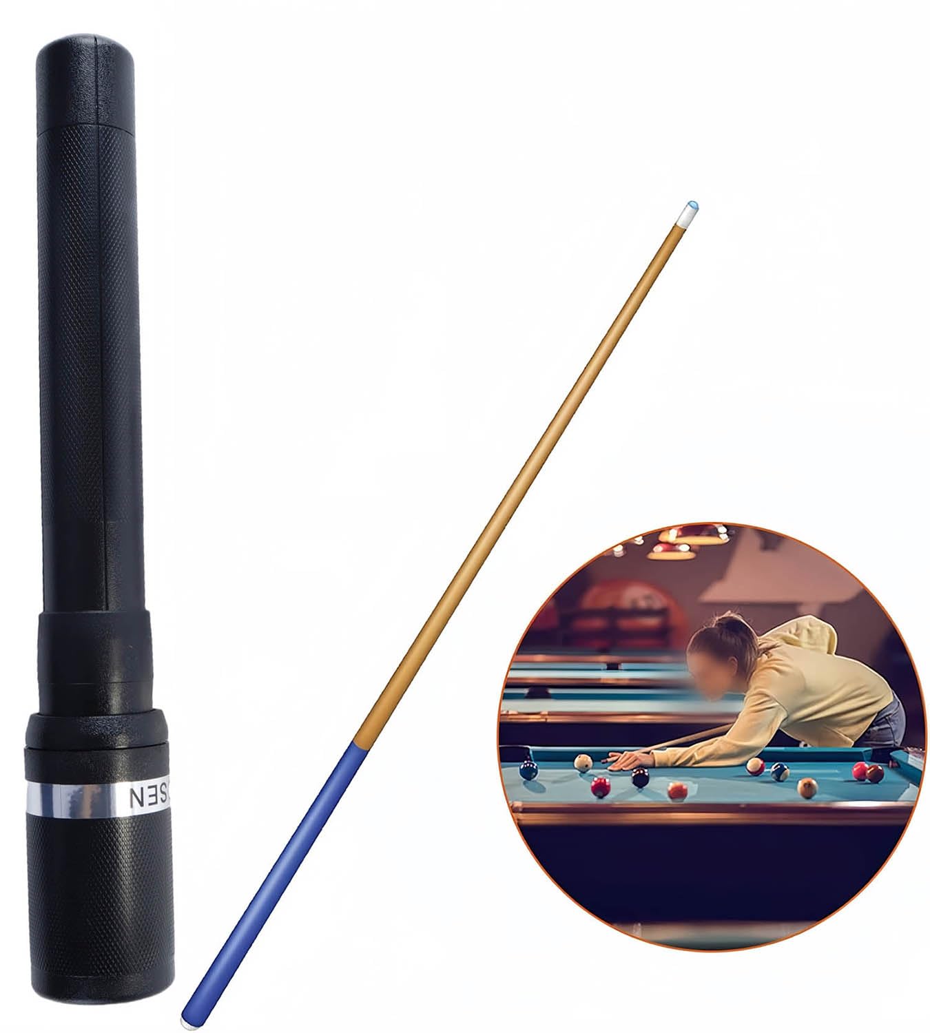 Extensión de extremo de billar, conector para palo de billar americano de nueve bolas, mango cómodo compatible con todas las marcas
