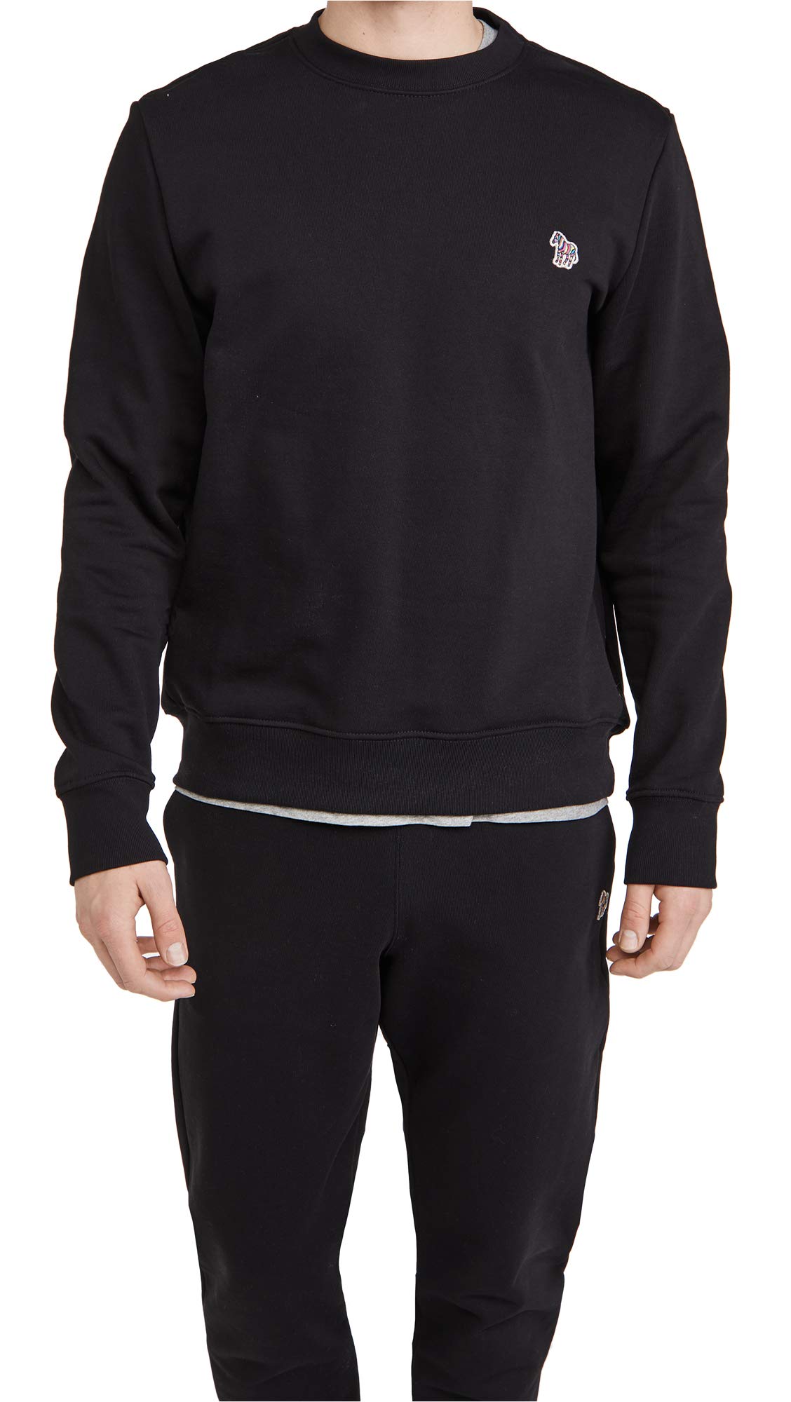 Paul Smith Men's Black Zebra Logo Crewneck Sweatshirt Xxl