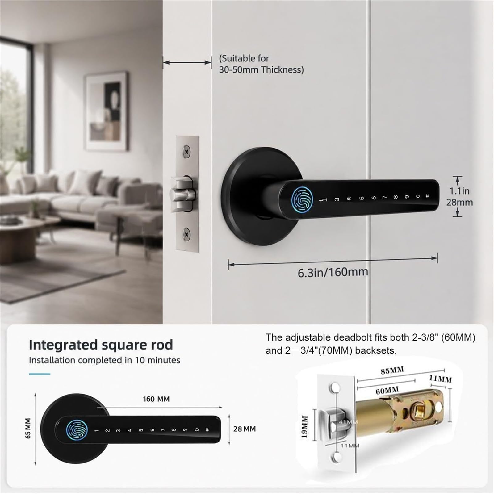 Serrure Connectee 5 en 1 Serrure Empreinte Digitale Inteligente
