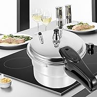 Vista 8 de Hemobllo Olla de alta presión para estufa de cocción rápida, diseño grueso, mango ergonómico para estufas de gas e inducción, multifuncional