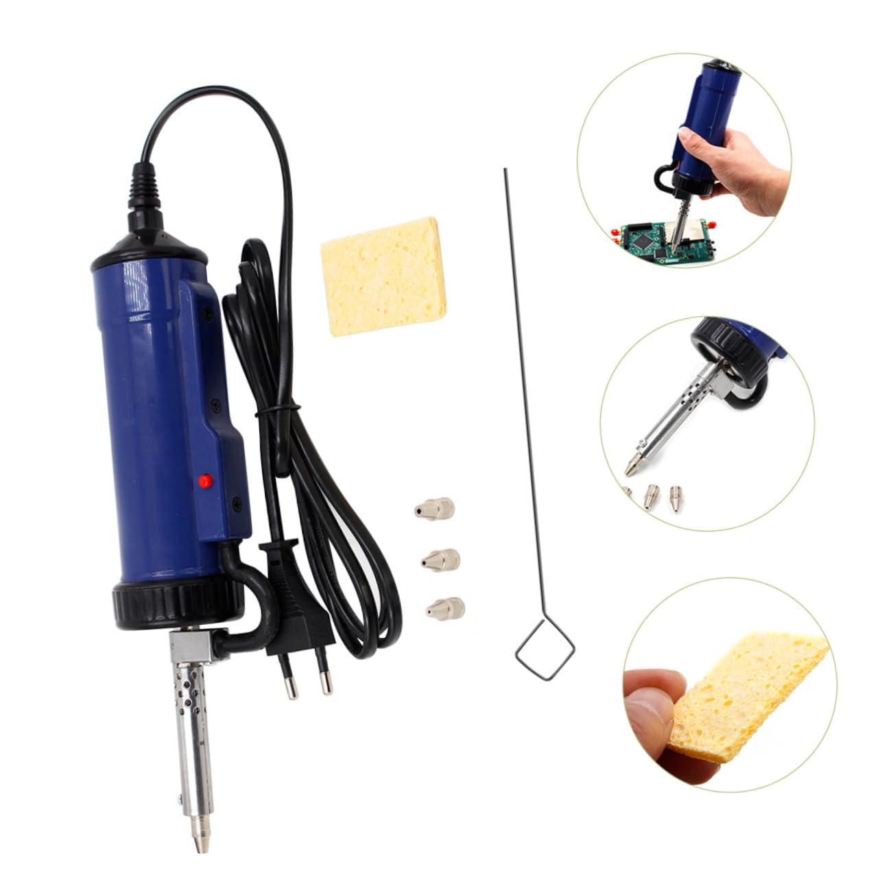 Bomba Desoldadora de Vacío Portátil para Mantenimiento de Electrodomésticos, con Boquillas Reemplazables y Operación Rápida, Acero Inoxidable y Cobre