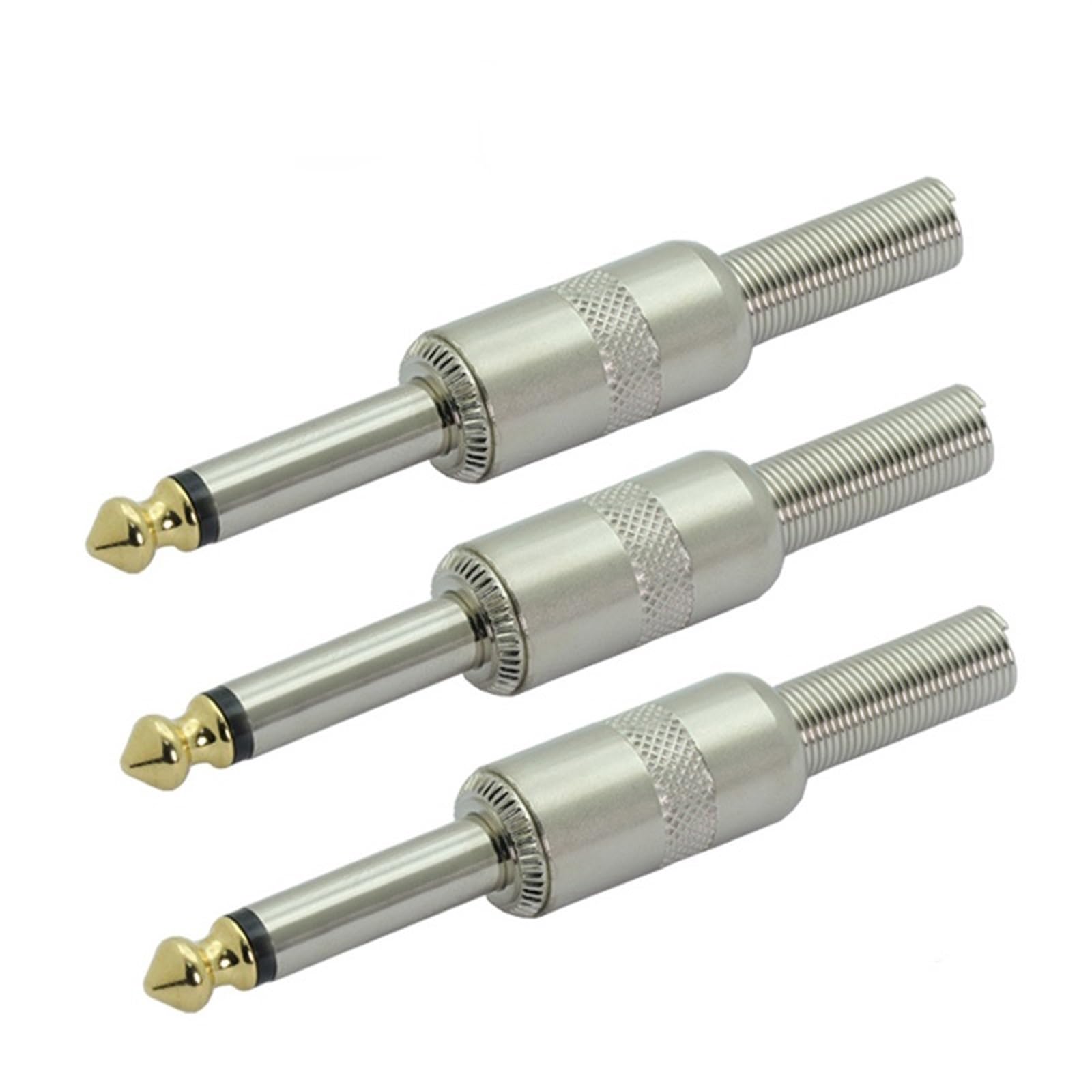 Conector Jack 6,35mm mono macho con muelle para cable de micro y pedal de efectos lote de 10