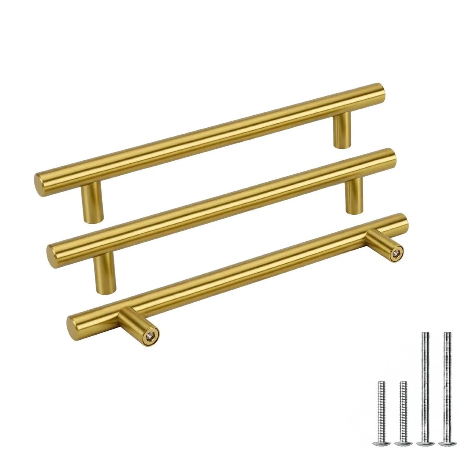 Goldenwarm 15 Pcs 15Pcs Brushed Brass Cabinet Handles Cabinet Hardware Handle Pull 160Mm Pulls For Dresser Drawers Brass Cupboard Pulls