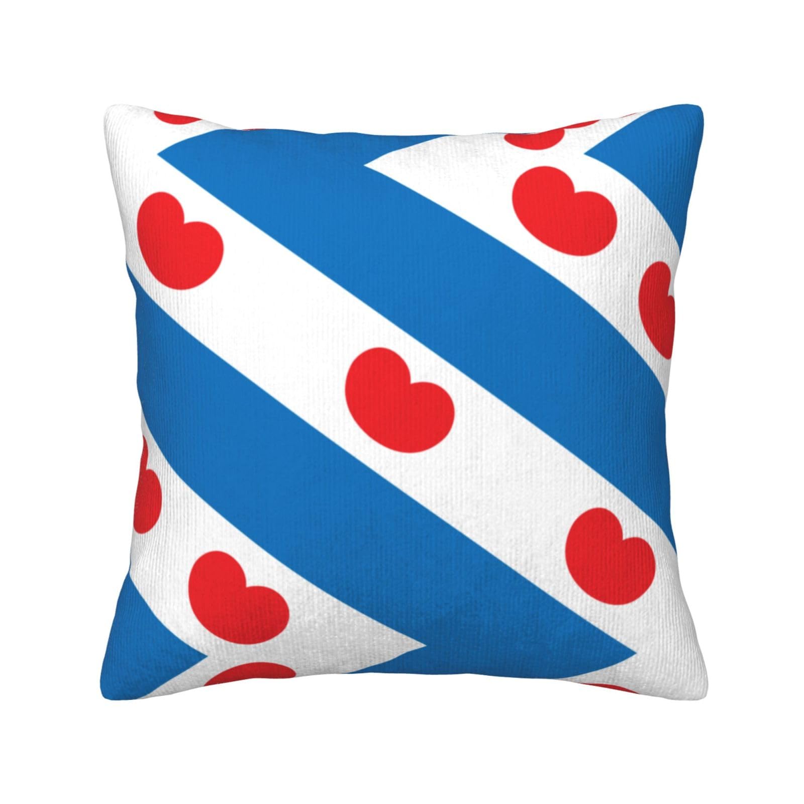 HGIUYDRD Frisian flag Print Corduroy Throw Pillow with Invisible Zipper Closure for Living Room, Couch and Bed